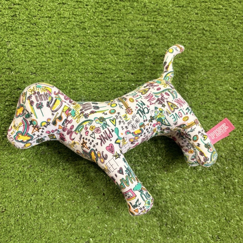 VTG Y2k Victoria's Secret‎ Collectible Pink Plush Stuffed Mini Dog Small Toy